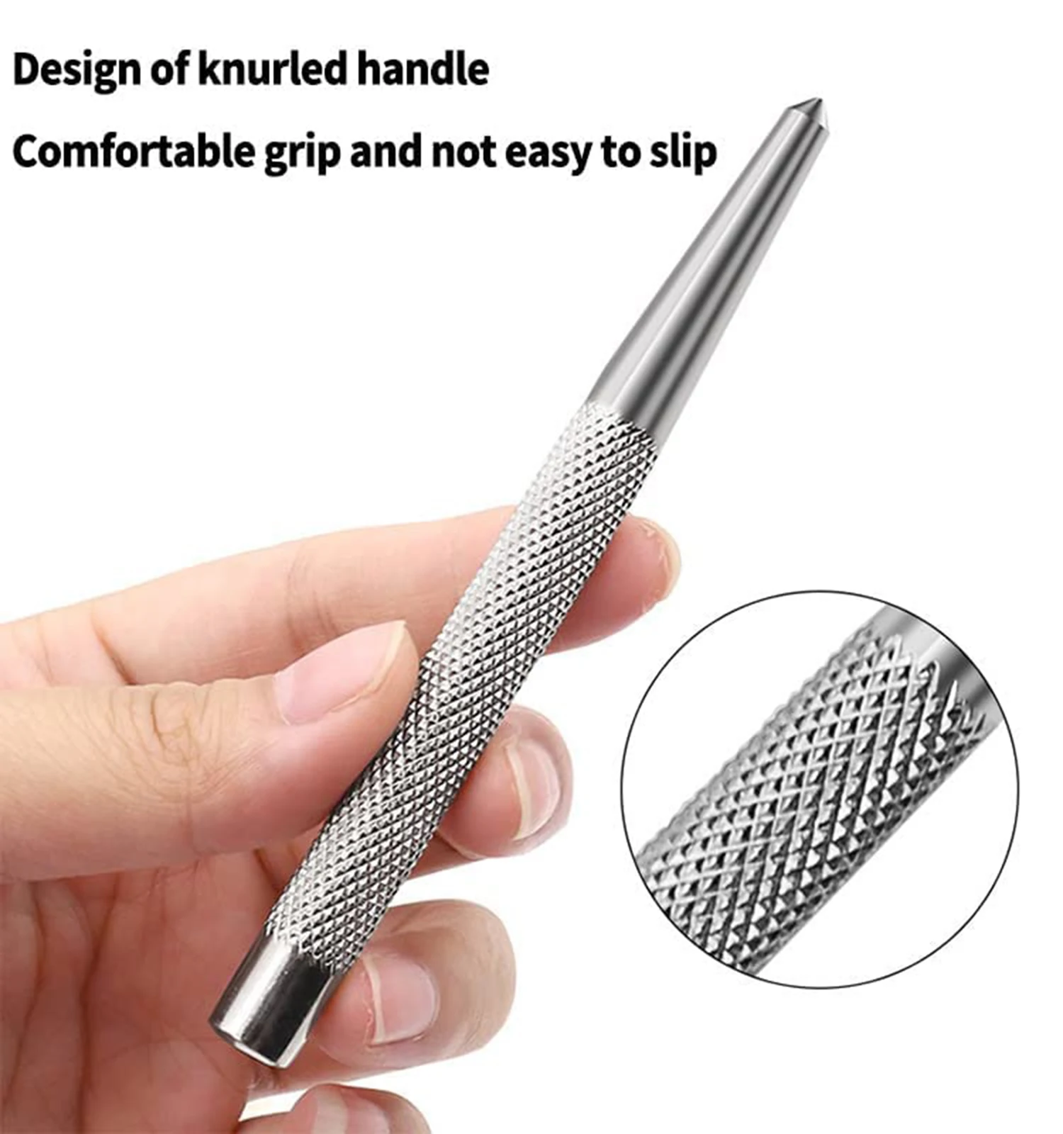 High Hardness Center Punch Non-slip Handle Tapered Punch Point Punch Locator Metal Drill Mark Center Punch Fitter\'s Chisel Punch