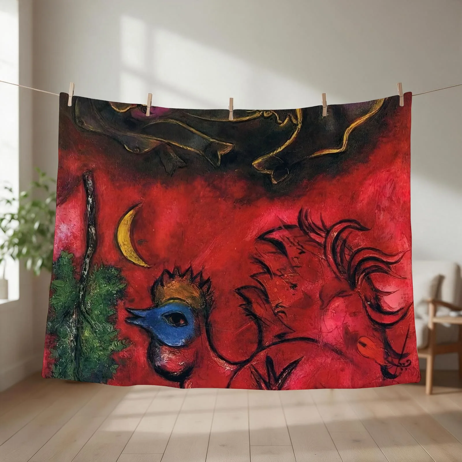 marc chagall surrealism art Throw Blanket couch cozy soft plush fuzzy picnic outdoor blanket