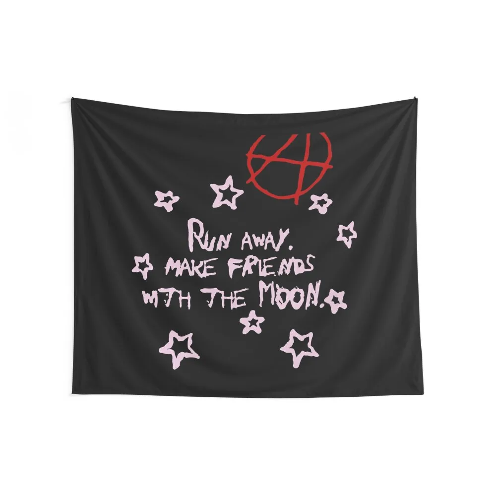 LIL PEEP RUNAWAY MAKE FRIENDS WITH THE MOON Tapestry Room Aesthetic Room Decoration Aesthetic Tapestry