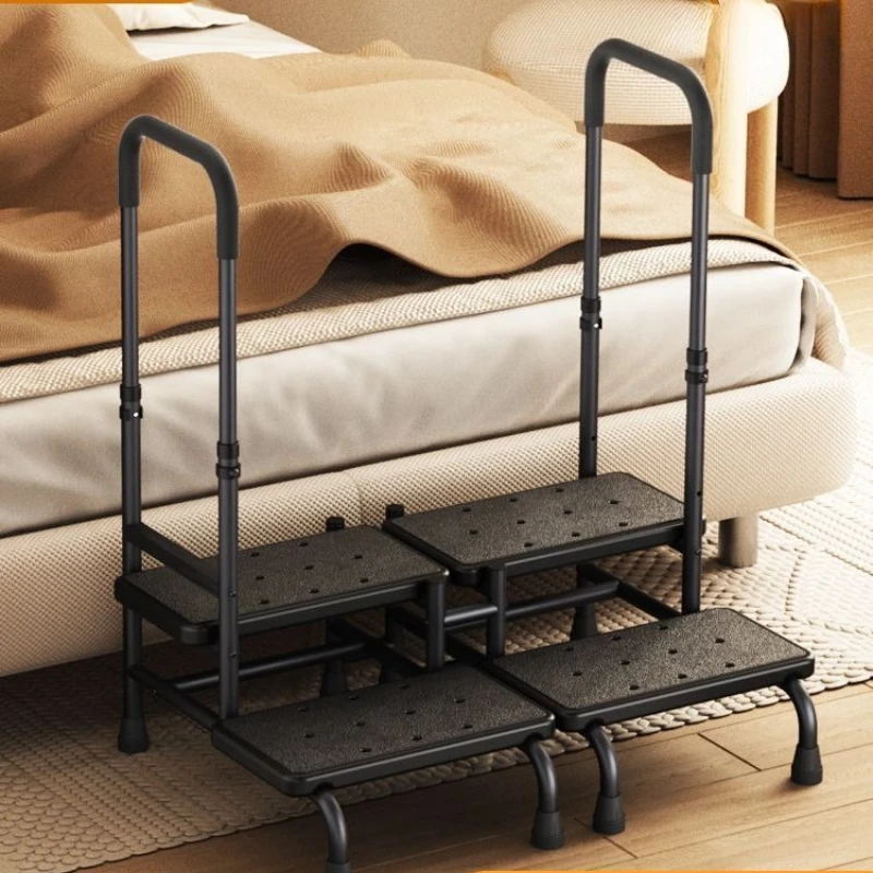 Double footstool with armrests Bathroom cabinet Bath for the elderly and children Two steps higher Bedside footstool mat