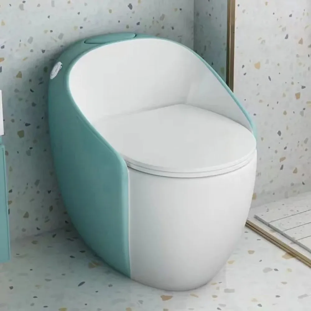 Custom color fashion modern bathroom toilette closestool blue white s trap egg shape ceramic sanitary ware  toilet bowl