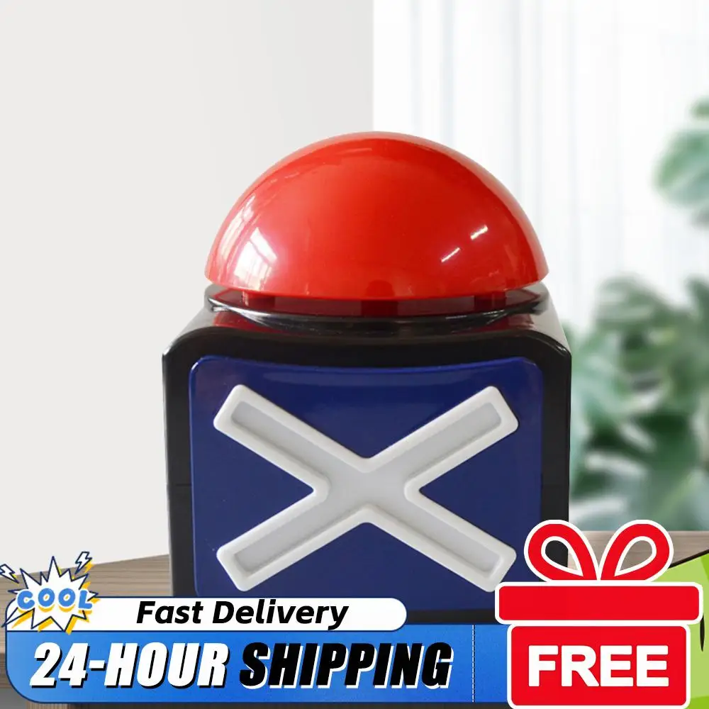 Red Alarm Sound Play Button with Sound and Light Trivia Quiz Got Talent Buzzer Game Play Botton for Contest/Game Show/ Party