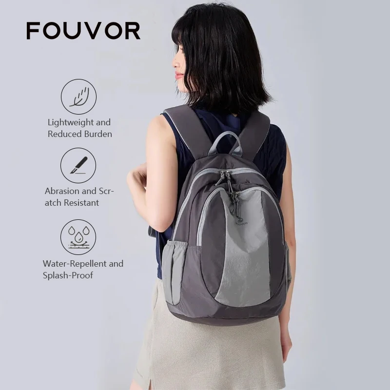 

Рюкзак для путешествий Fouvor 2026: Новинка, легкий, водонепроницаемый, большой вместимости, с цветовыми блоками, универсальный, для ручной клади, модель 3068-01