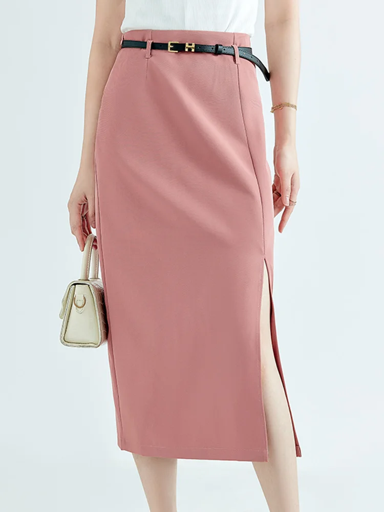 Elegant Mid-Length High-Waist A-Line Skirt for Women Professional OL Style Summer 2026 New plus Size Slimming Asymmetrical