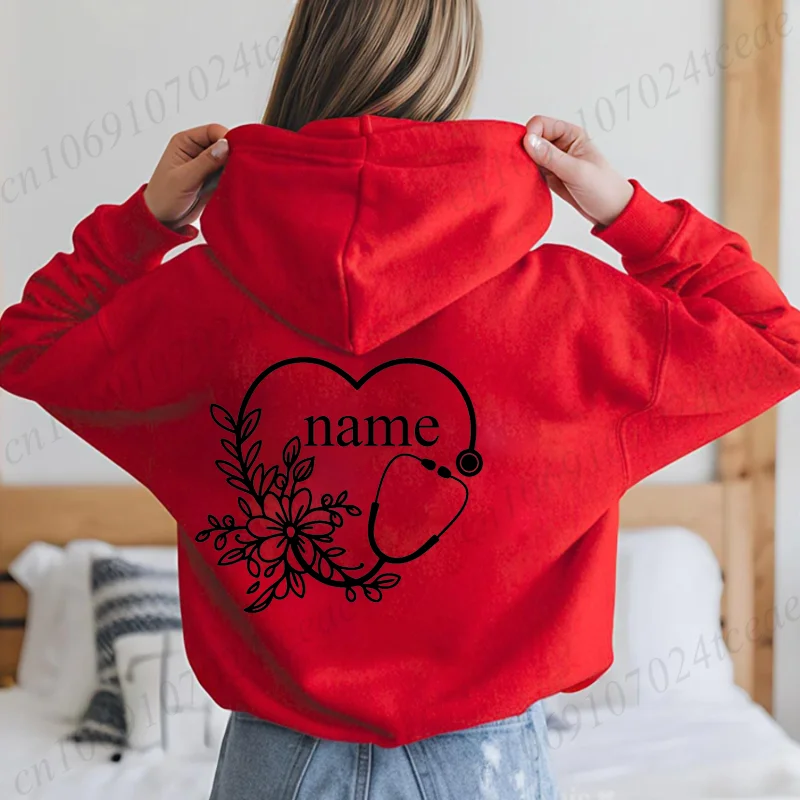 Bluzy z grafiką stetoskopu kwiatowego DIY, odzież damska i męska, personalizowane bluzy z nadrukiem, odzież uliczna, bluzy z kapturem, pulowery, sudaderas