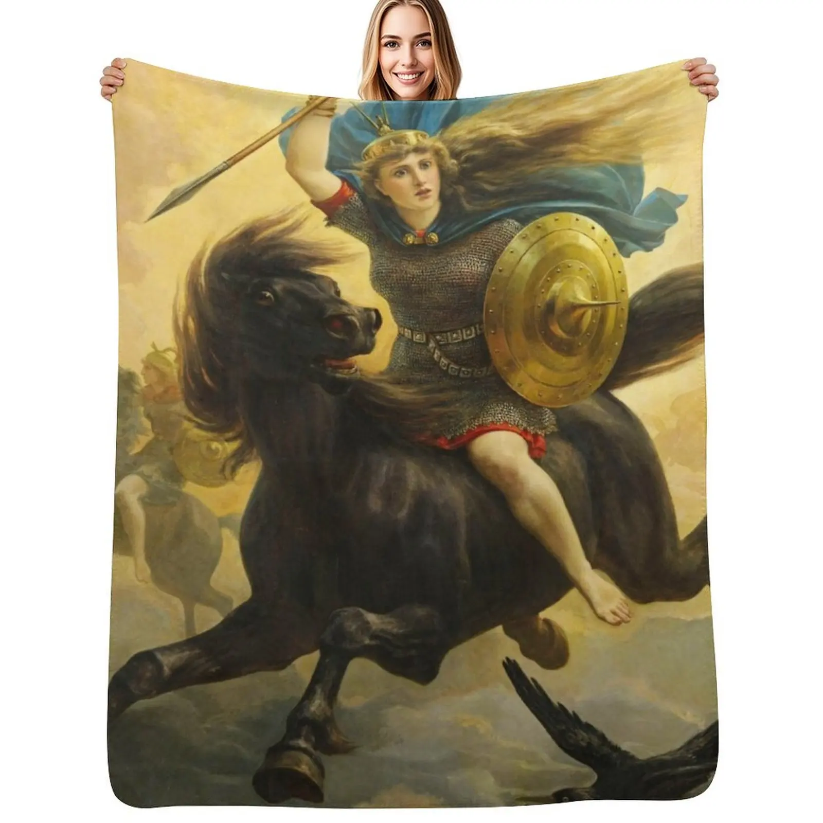 

The Valkyrie - Peter Nicolai Arbo Throw Blanket Multi-Purpose Giant Sofa for babies Blanket
