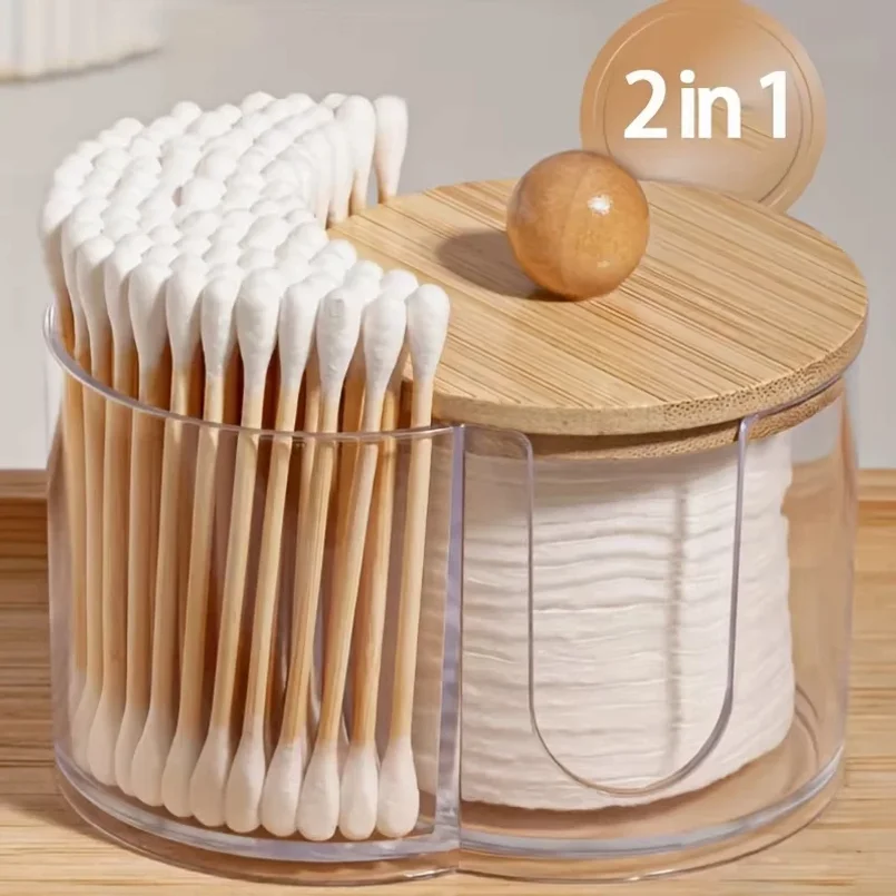 Dual Compartment Cotton Organizer (Clear Storage Box) 1