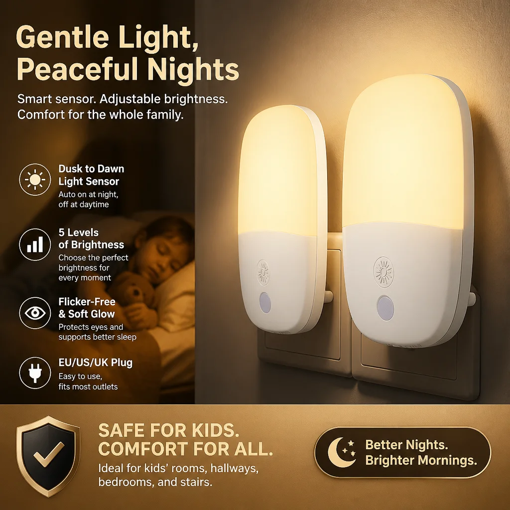 Dusk To Dawn Bulb - Luz Nocturna Enchufable, Luces Nocturnas LED