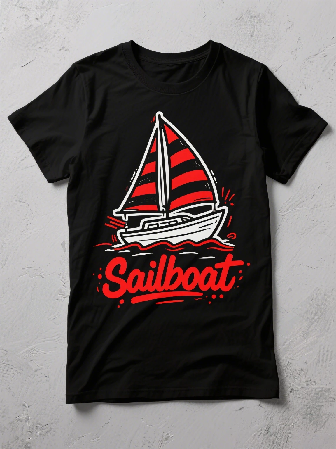 

Goth Harajuku Cotton Tee: Sailboat Motif – Stand - Out Streetwear for Maritime Adventures Versatile Comfortable T-shirt