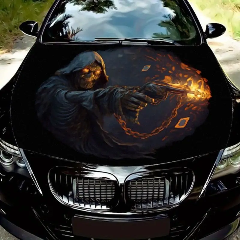 

Фигурка черепа с дизайном в виде аркебуса, идеально подходящая для украшения капота автомобиля. Эта готическая наклейка Diablo идеально подходит для грузовиков.