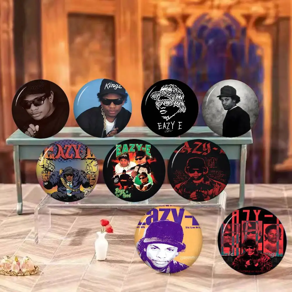 Hip Hop Music Stars Ice Cube Eazy-E 32/44/58MM Customizable Button Pins Cute Funny Creative Badge Jewelry Decor Gifts