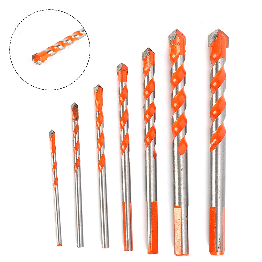 Pratiche punte da trapano Costruzione Foro di vetro Marmo Multifunzionale antiscivolo Manico con gambo triangolare Slot di tipo U