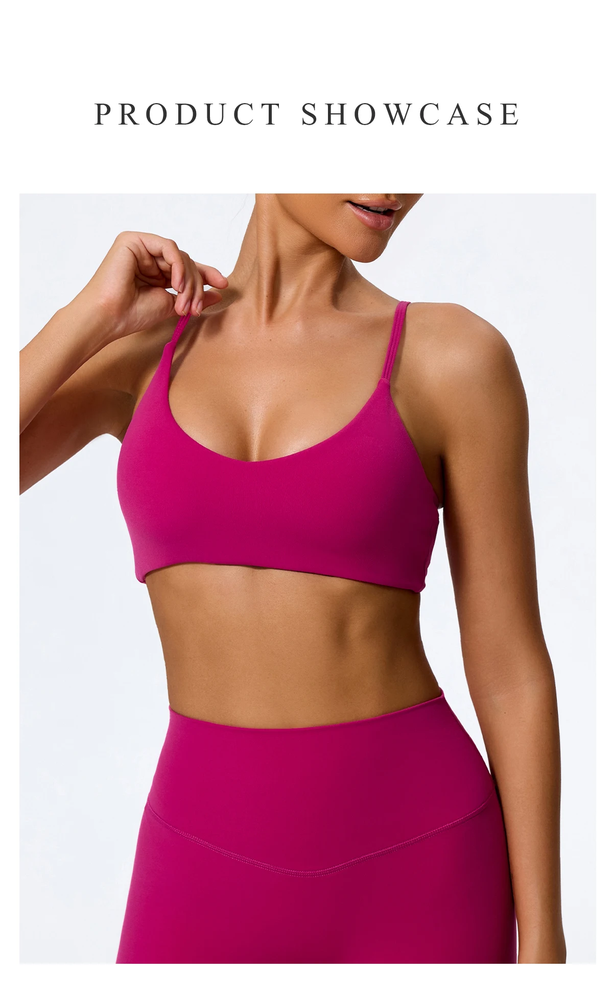 Sommer Damen V-förmiger Bandeau-Sport-BH Rückenfreies Crop-Top für Frauen Gym Workout Yoga Fitness Unterwäsche Sommer Neu – Detail 1
