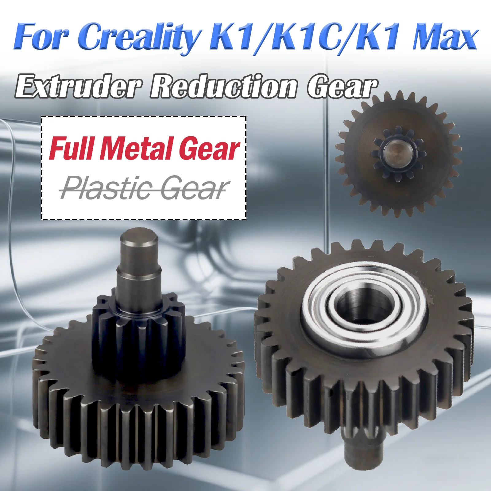 ترس جديد لـ Creality K1 K1C K1 Max الطارد نقل تخفيض والعتاد جميع خيوط معدنية محرك التروس ملحقات طابعة ثلاثية الأبعاد
