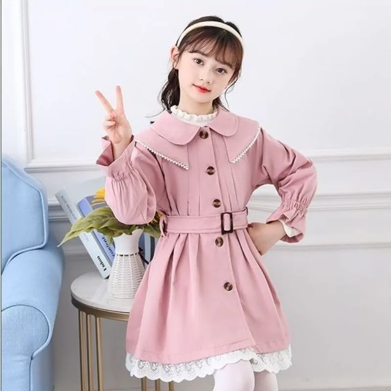 

Новинка 2023 года, ветровка средней длины в корейском стиле для девочек, весенне-осенняя модная верхняя одежда для детей