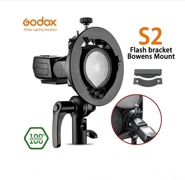 

Godox S2 Bowens Mount Flash S-type Holder Bracket for Godox V1 V860II AD200 AD400PRO Speedlite Flash Snoot Softbox