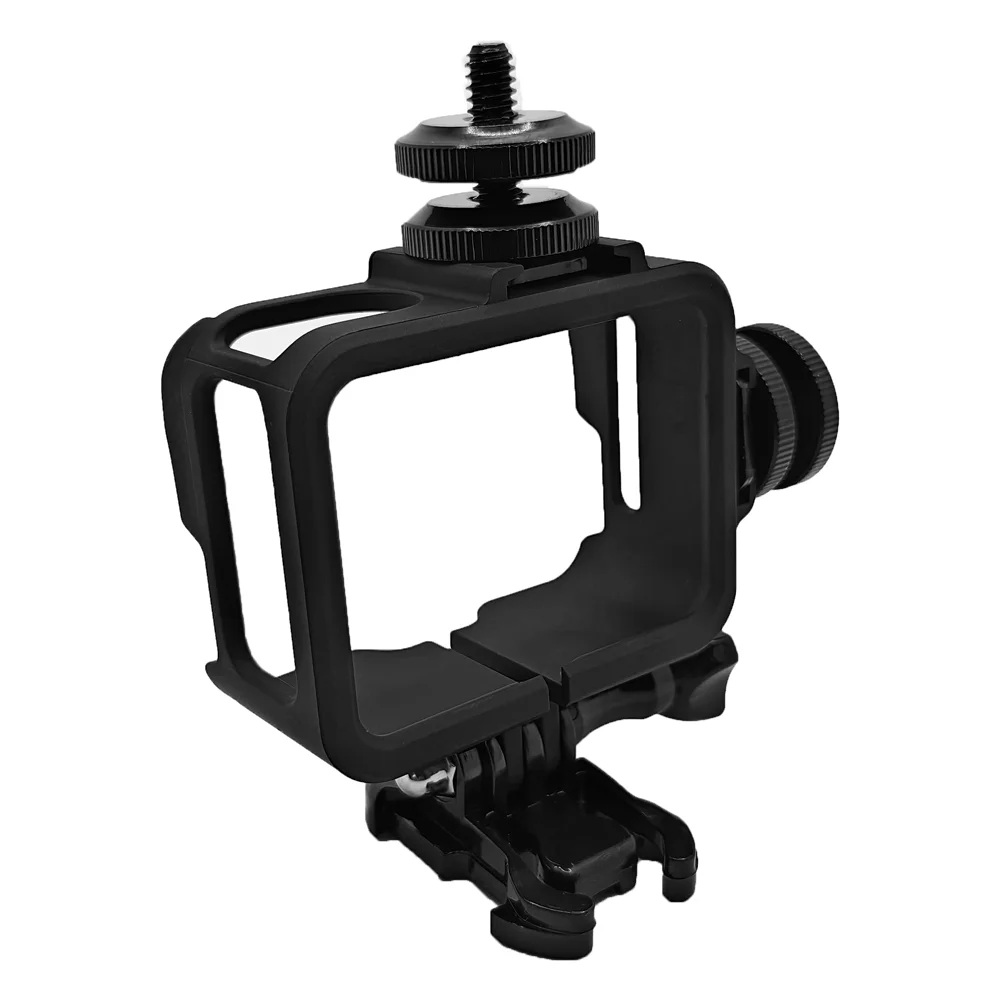 Protective Frame Case with 2PCS Aluminum Alloy Hot Shoe Adapters for Insta360 GO 3 / GO 3S Durable Lightweight Case Accessories