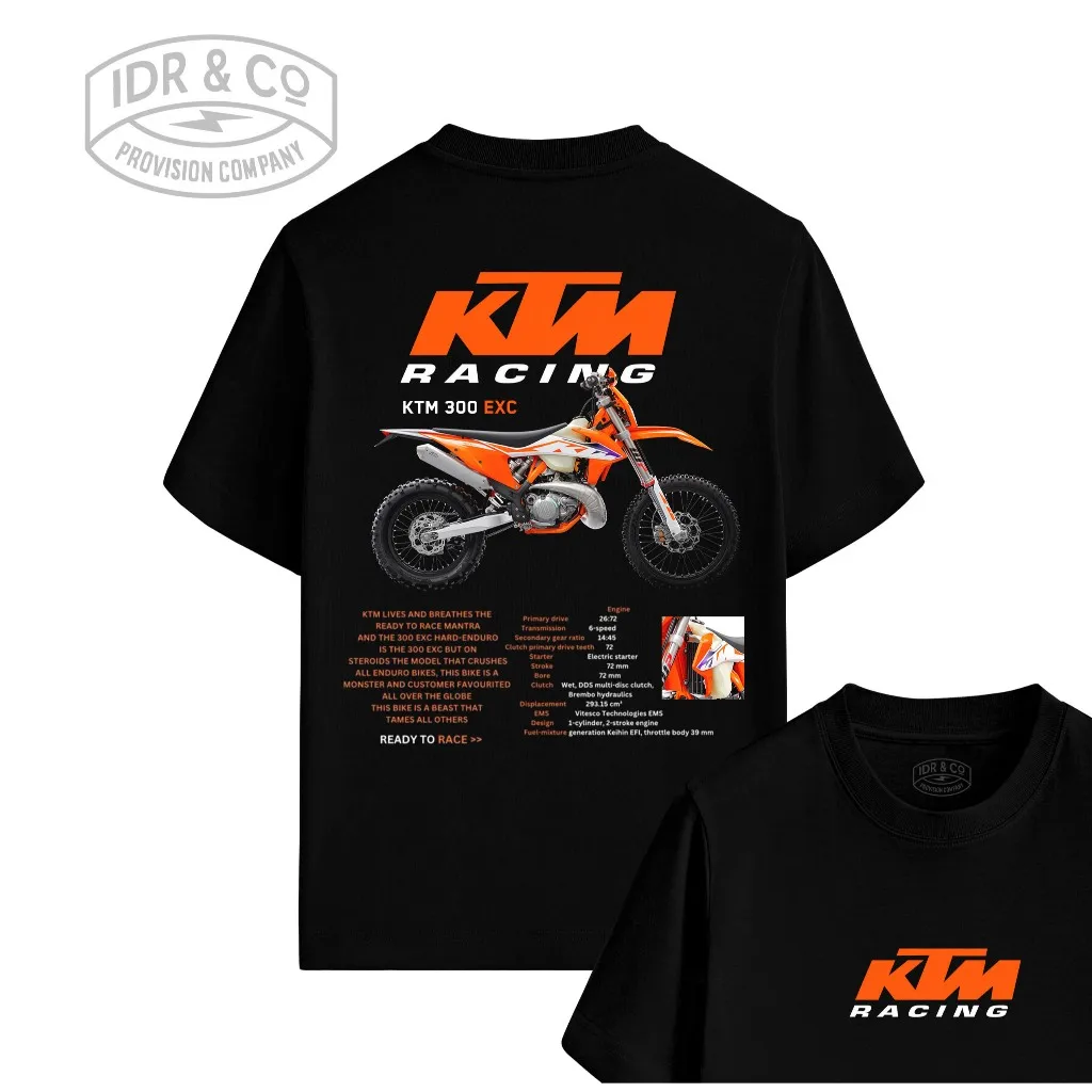 

Men's 100% Cotton KTM 350 EXC Racing Motocross Motorcycle T-Shirt Summer Street Style Riding Design T-Shirt