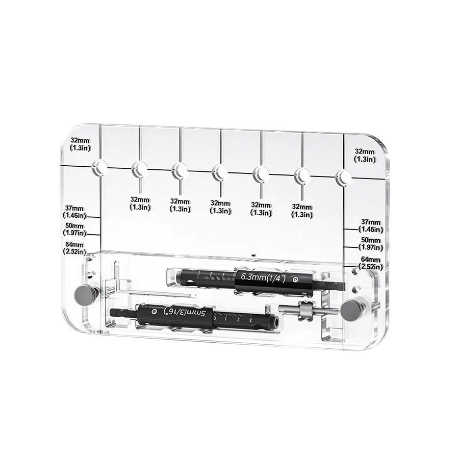 For acrylic Shelf Pin Drilling Jig Tool for Accurate 32mm Hole Positioning Compatible with 37mm 50mm and 64mm Spacing Patterns
