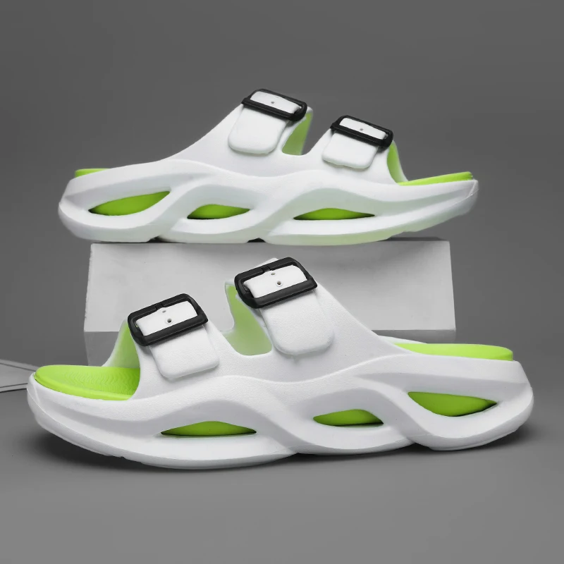 شباشب صيفية للرجال، صنادل داخلية وخارجية جديدة، أحذية كاجوال للشاطئ، شباشب رجالية بنعل خفيف الوزن وناعم، مضادة للانزلاق