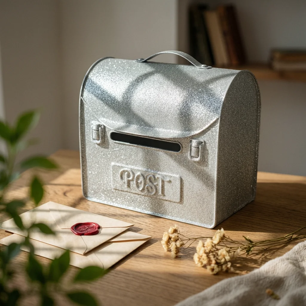 

Gray Metal Mailbox Outdoor Use Rustic Wall Mail Box Vintage Post Box Embossed Design Home Decor for Porch
