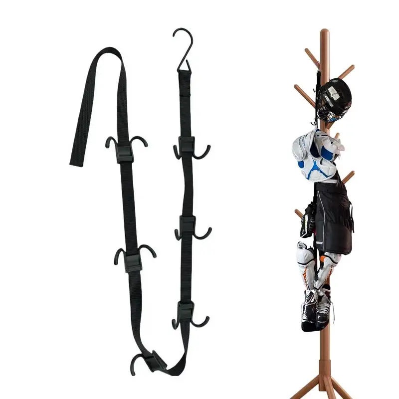 Hockey Equipment Drying Rack Storage Rack Hockey Gear Hanger Hockey Equipment Strap Drying Rack With 12 Hooks Portable Football