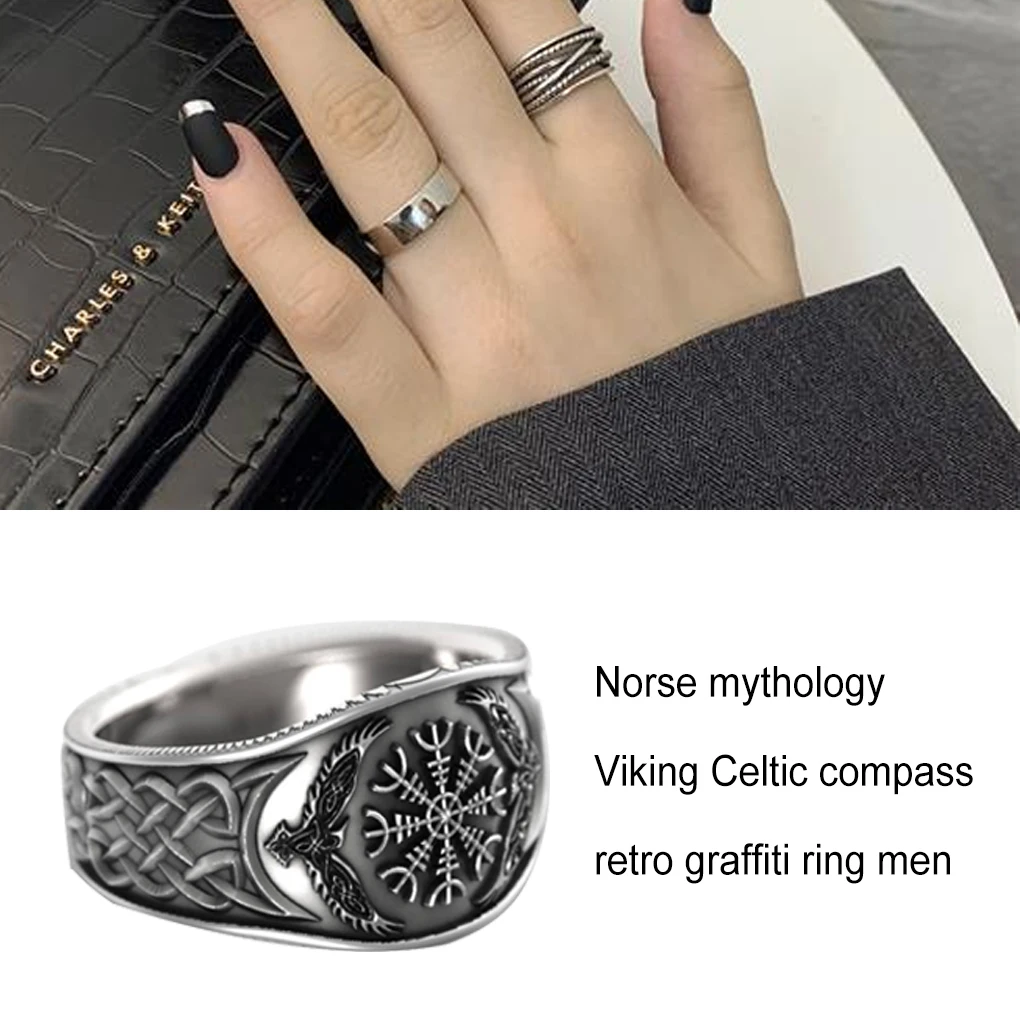 Ring Graffiti Mythology Fashion Lightweight Finger Rings Polishing Waterproof Small Jewelry Men Birthday Wedding