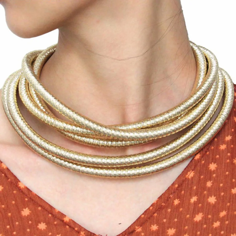 

Multilayers Chokers Necklaces Chunky Collar Magnetism Button For Women Chocker Statement Necklace Maxi Jewelry Accessories 2022