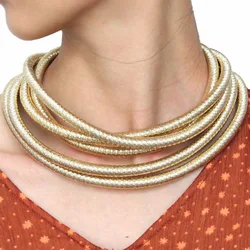 Multilayers Chokers Necklaces Chunky Collar Magnetism Button For Women Chocker Statement Necklace Maxi Jewelry Accessories 2022