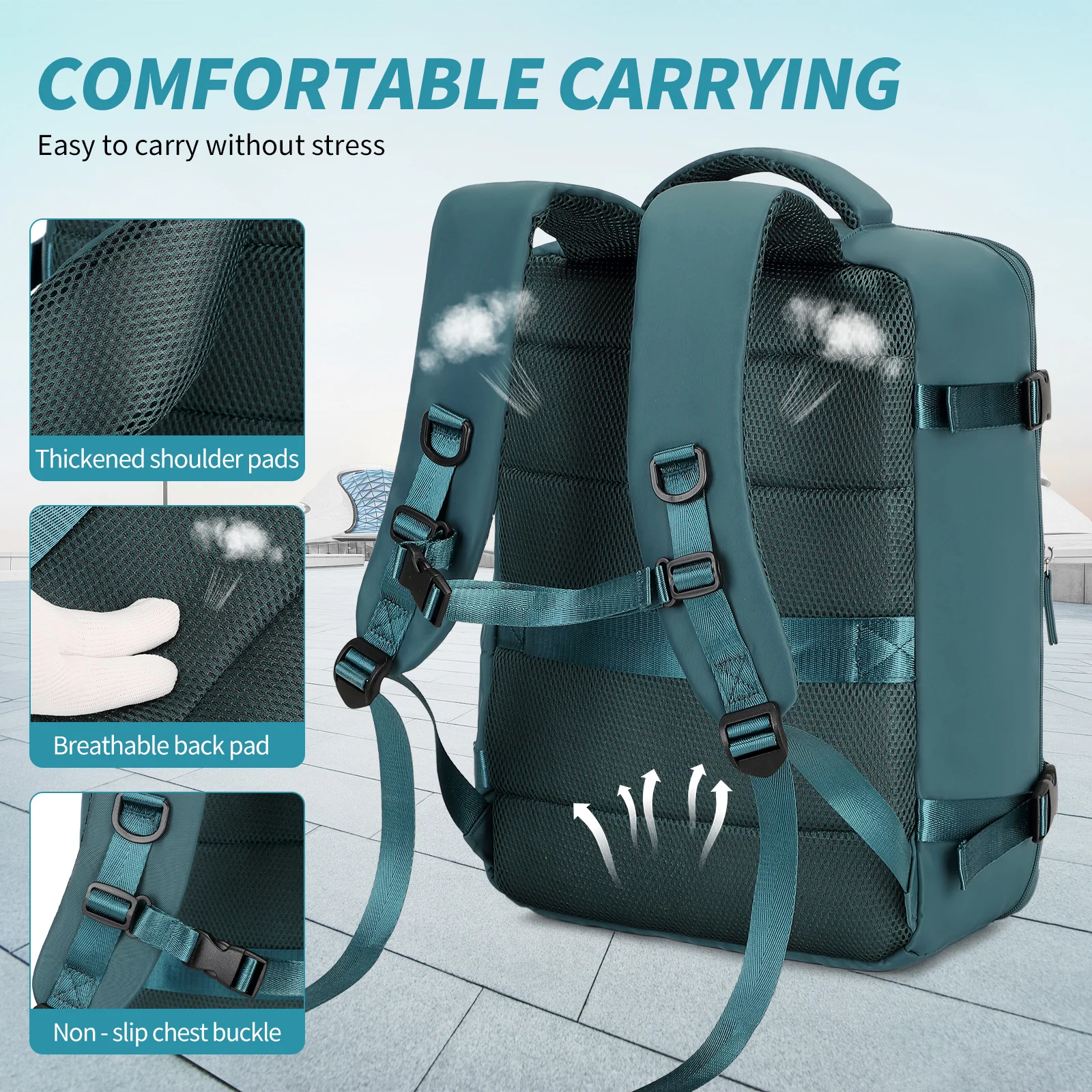 Picture 5: Equipped with Vacuum Storage Function - Lightweight Boarding Luggage, Large Capacity Main Compartment, Laptop Pocket, and Luggag