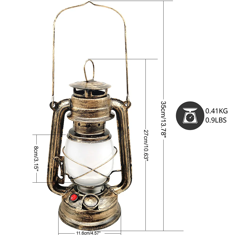 Portable Retro Lantern Temperature Removable Battery Flashlight 15 Hours Long Battery Life For Tent Lights Camp Lights