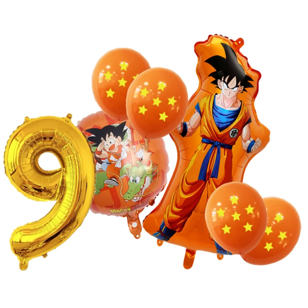 7 قطعة لعبة دراغونز بول جوكو الشكل عيد ميلاد الديكور اللاتكس الألومنيوم احباط بالونات رقمية مزيج وحصيرة مجموعة الاطفال لوازم الحفلات اللعب