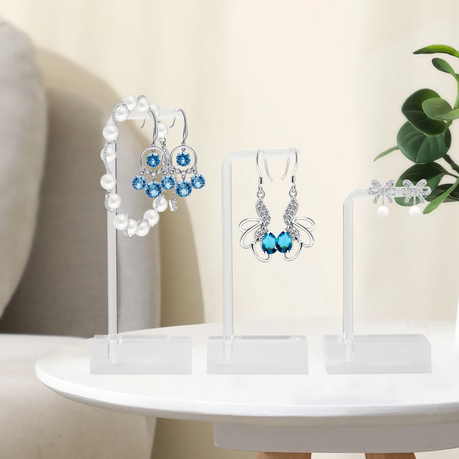 

3 Pcs Earring Display Stand Jewelry Organizer Clear Holder Stands Rack for Selling Women