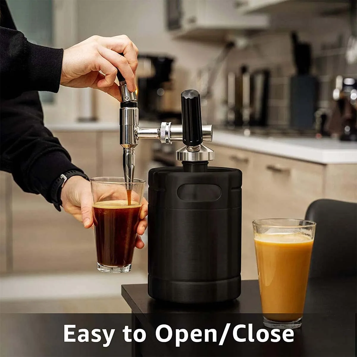 Nitro Tap Stout Faucet All Stainless Steel Nitrogen Draft Beer Tower Cold Brew Nitro Keg Draught Keg Tap 5/8\