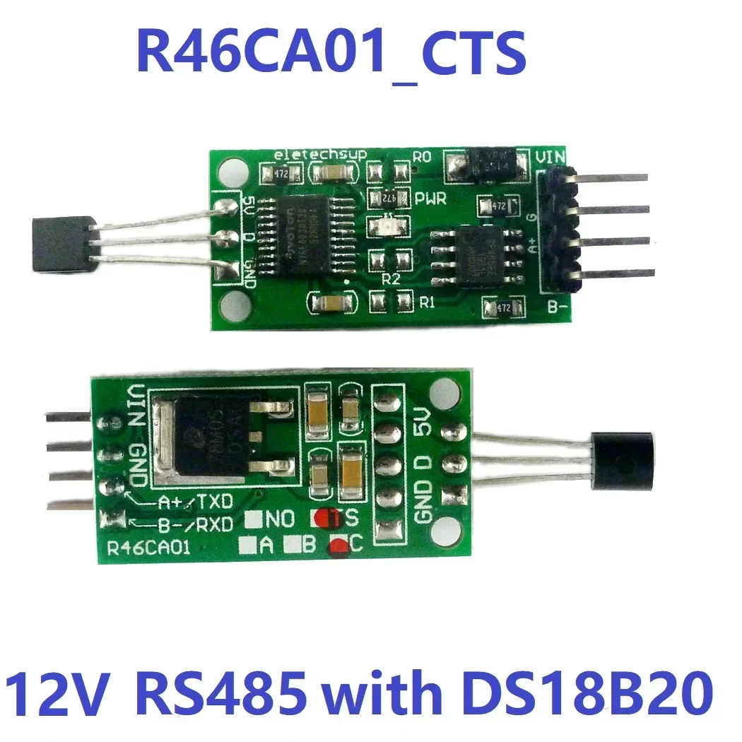 DC 3.7-25V DS18B20 RS485 RS232 TTL Modbus RTU Temperature Sensor Remote Acquisition Monitor Module For Arduino PC PLC MCU