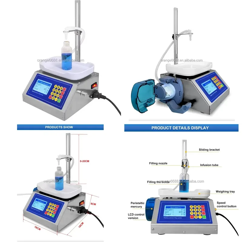 2026 10g-3kg Corrosion-Resistant Automatic Liquid Filling Machine with Peristaltic Pump for Drinks Creams Lotions