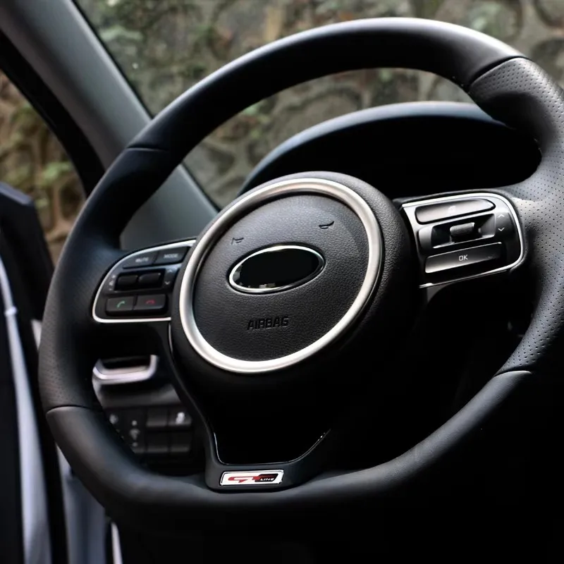 عجلة توجيه سيارة الزخارف التبديل غطاء أزرار التحكم ملصق اكسسوارات لكيا سبورتاج 4 QL 2016 2017 2018 2019 2020 2021 #2