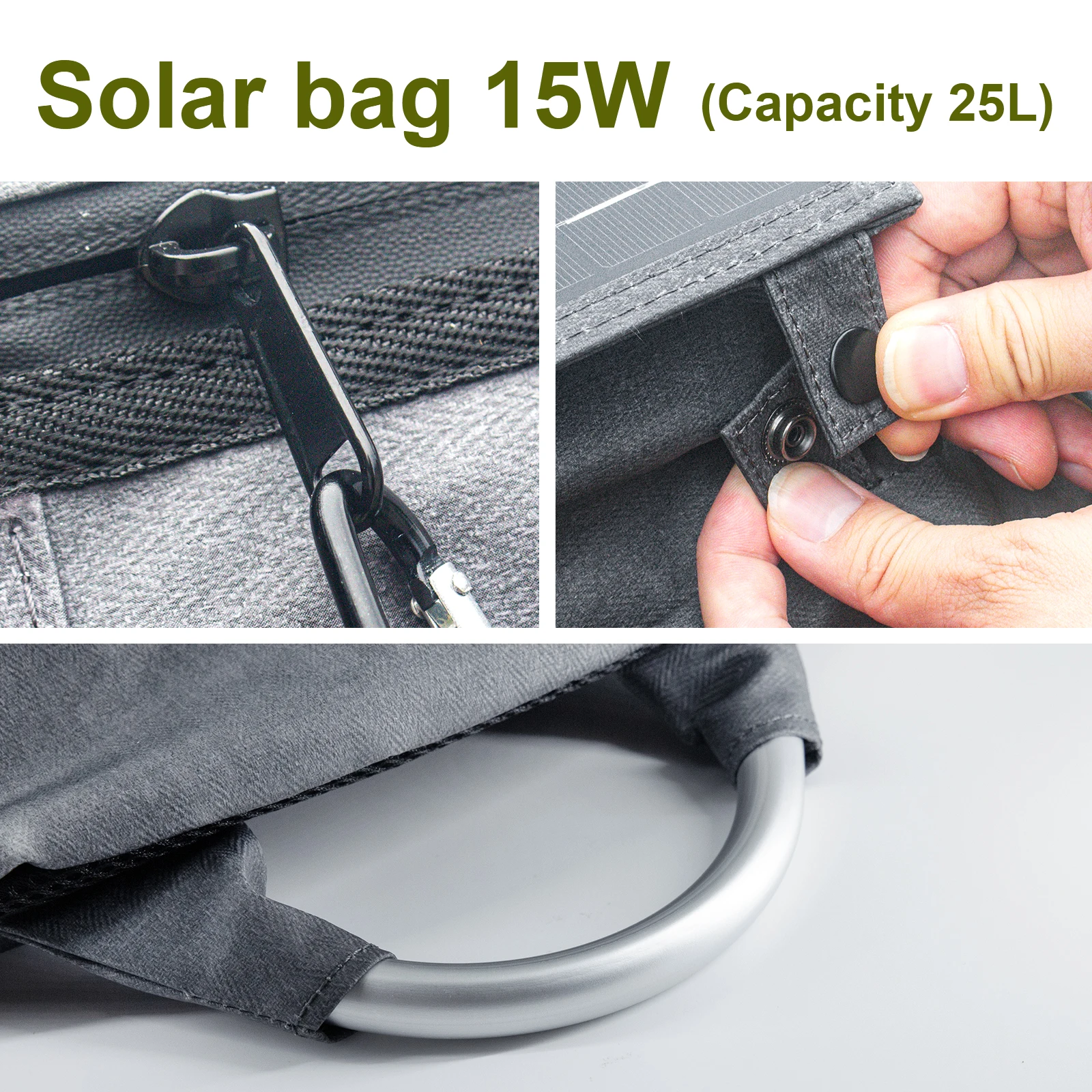 15W Solar Panel Backpack 25L, Unisex, Display Charger, travel, USB A+C, Cooler Bag, Umbrella Pouch, Fit15-17in Laptop
