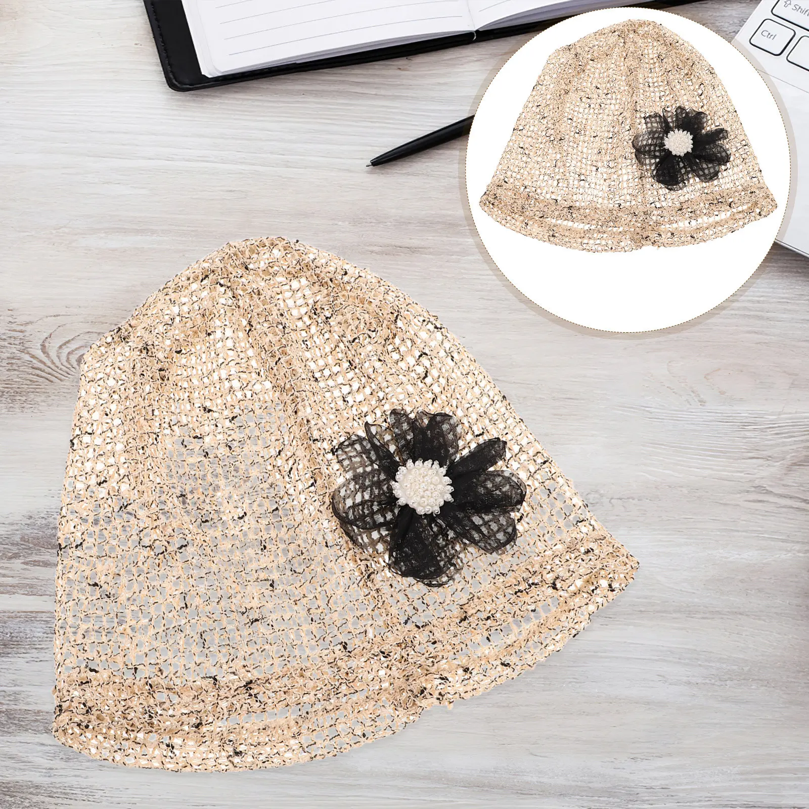 Summer Beanie Hat for Women Breathable Mesh Construction Hollow Out Lightweight Street Style Travel Casual Beach Wear Trendy