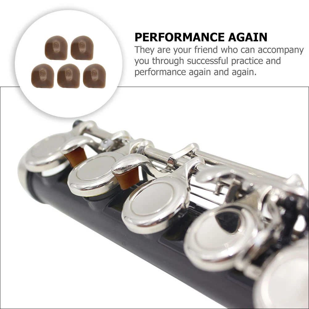 

5Pcs Flute Colloid Mute Pads Easy Installation Small Size Flute Button Pads Replacement Accessories Mute Bricks