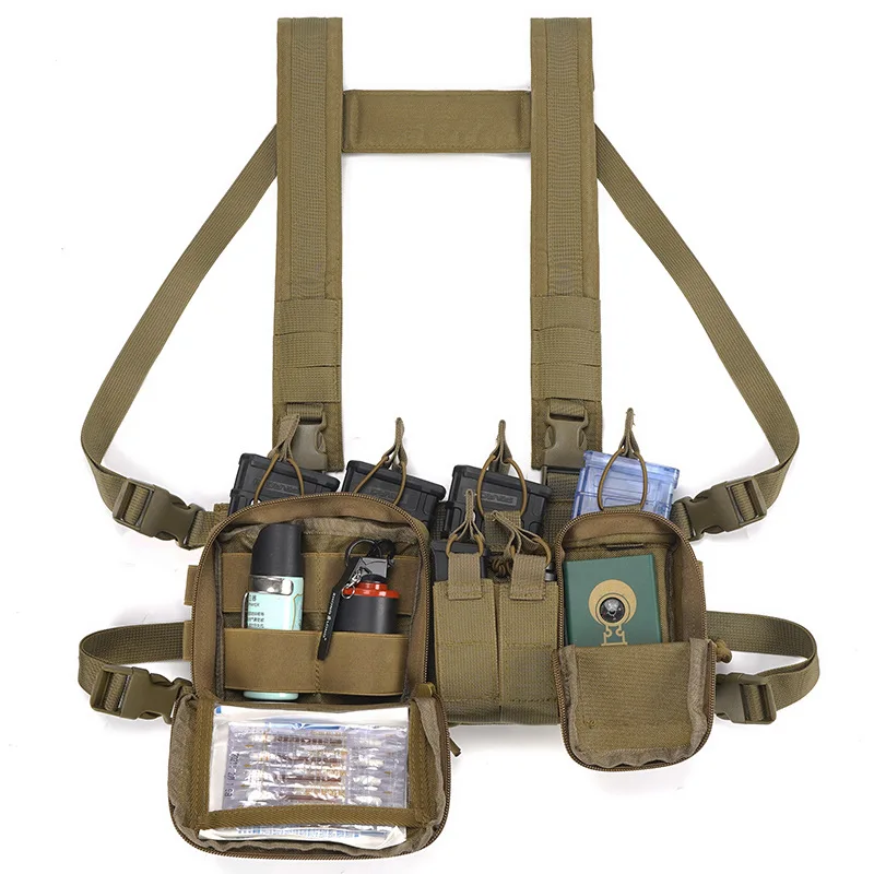 Imagem -04 - Tactical Peito Rig Vest Coletes de Combate Paintball Multi-bolso cs Field Training Vest Ajustável