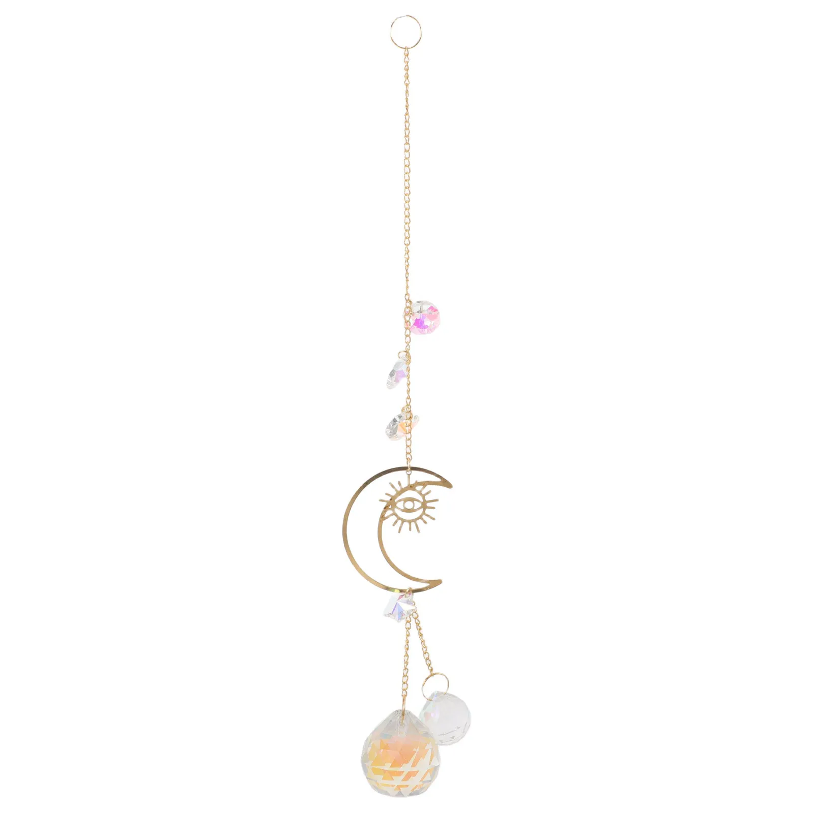 

Crystal Moon Sun Catcher Hanging Ornament For Garden Patio Home Decor Wind Chime Pendant Indoor Outdoor Suncatcher Crystal