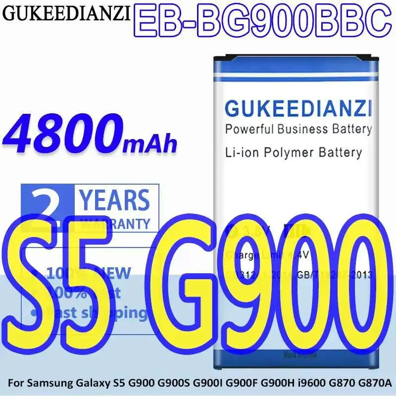 

Аккумулятор мобильного телефона EB-BG900BBC 4800 мАч для Samsung Galaxy S5 G900 G900S G900I G900F G900H I9600 G870 G870A EB BG900BBC