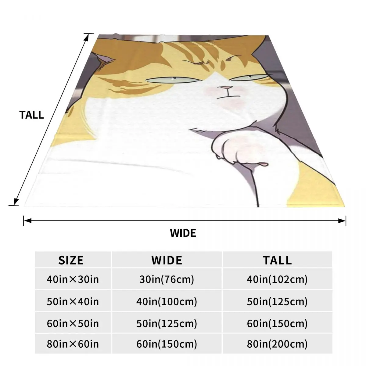 Eleceed Kayden Cat Form Blanket Soft Warm Flannel Throw Blanket Cover for Bed Travel Home Sofa