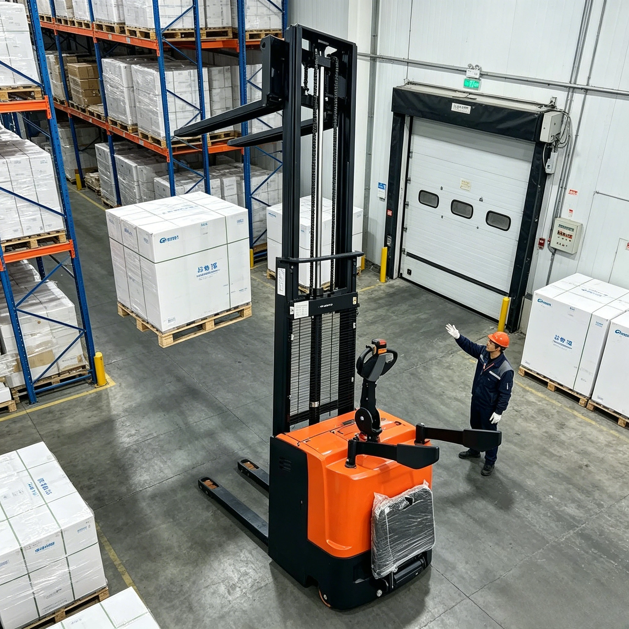 YG Advanced Electric Pallet Stacker with Single/2-Stage Mast Options, 4.5m Stacker Max Lifting Height Up To 3500mm Customized