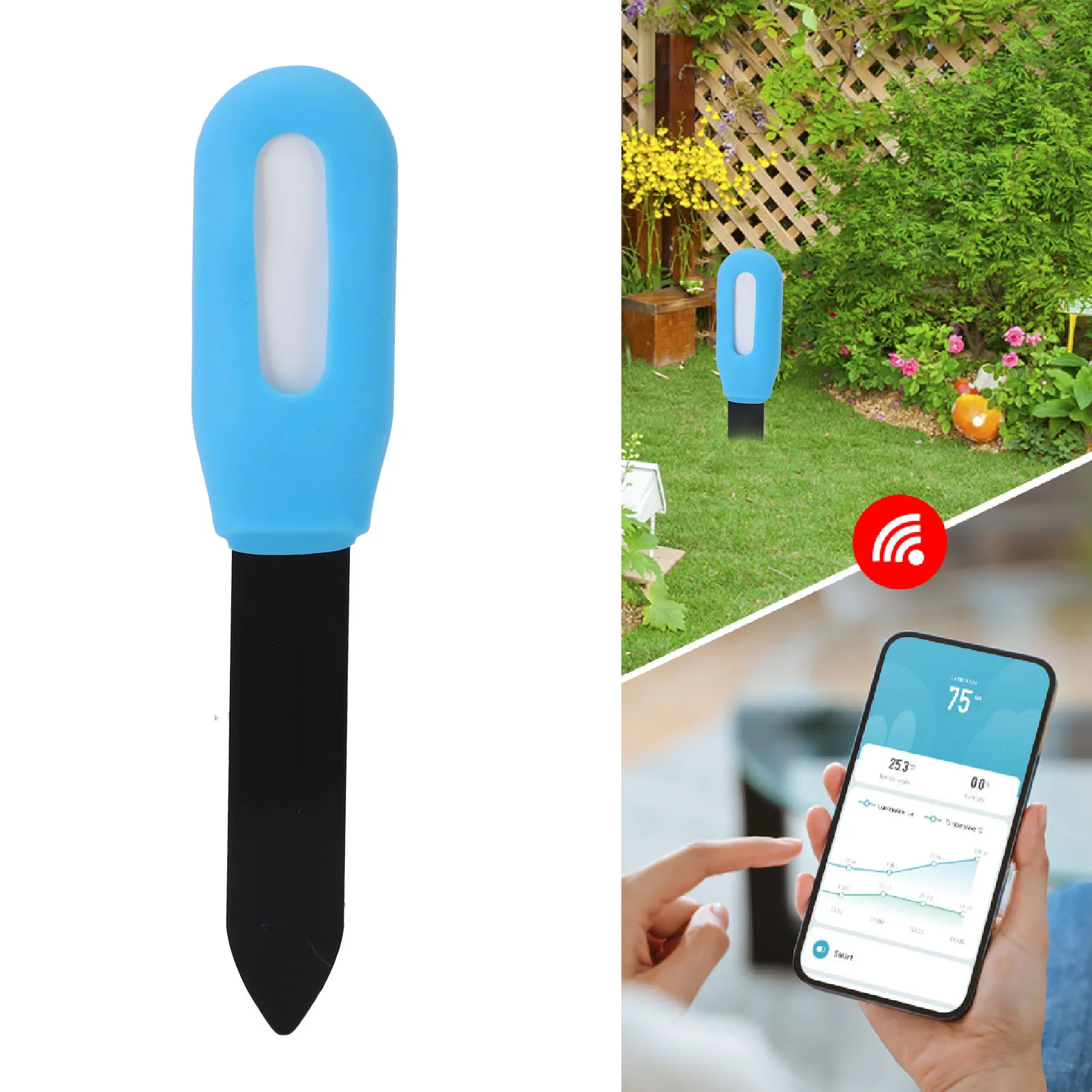 

Zigbee & Bluetooth Smart Soil Tester 2-in-1Temperature Humidity Meter for Greenhouse Farming Yard Accurate Detection for Grass