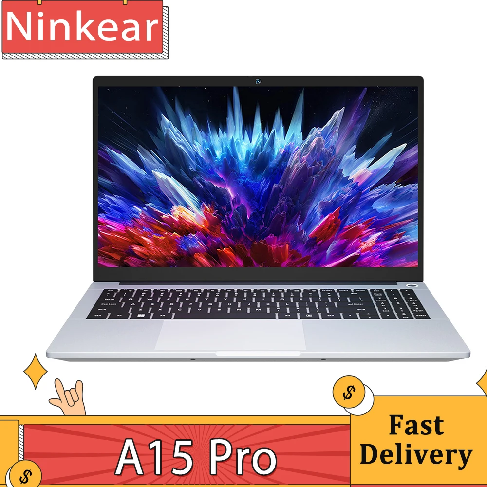 Ninkear A15 Pro Laptop, 15.6 inch 1920*1080 IPS Screen, AMD Ryzen 5 6600H 6 Cores Max 4.5GHz, 32GB DDR5 RAM 1TB SSD, WiFi6