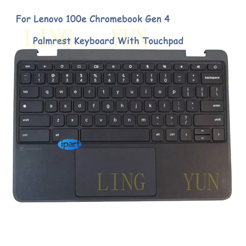

НОВИНКА: Подставка для рук (пальмрест) с клавиатурой и тачпадом для Lenovo 100e Chromebook Gen 4, артикул 5M11H62892