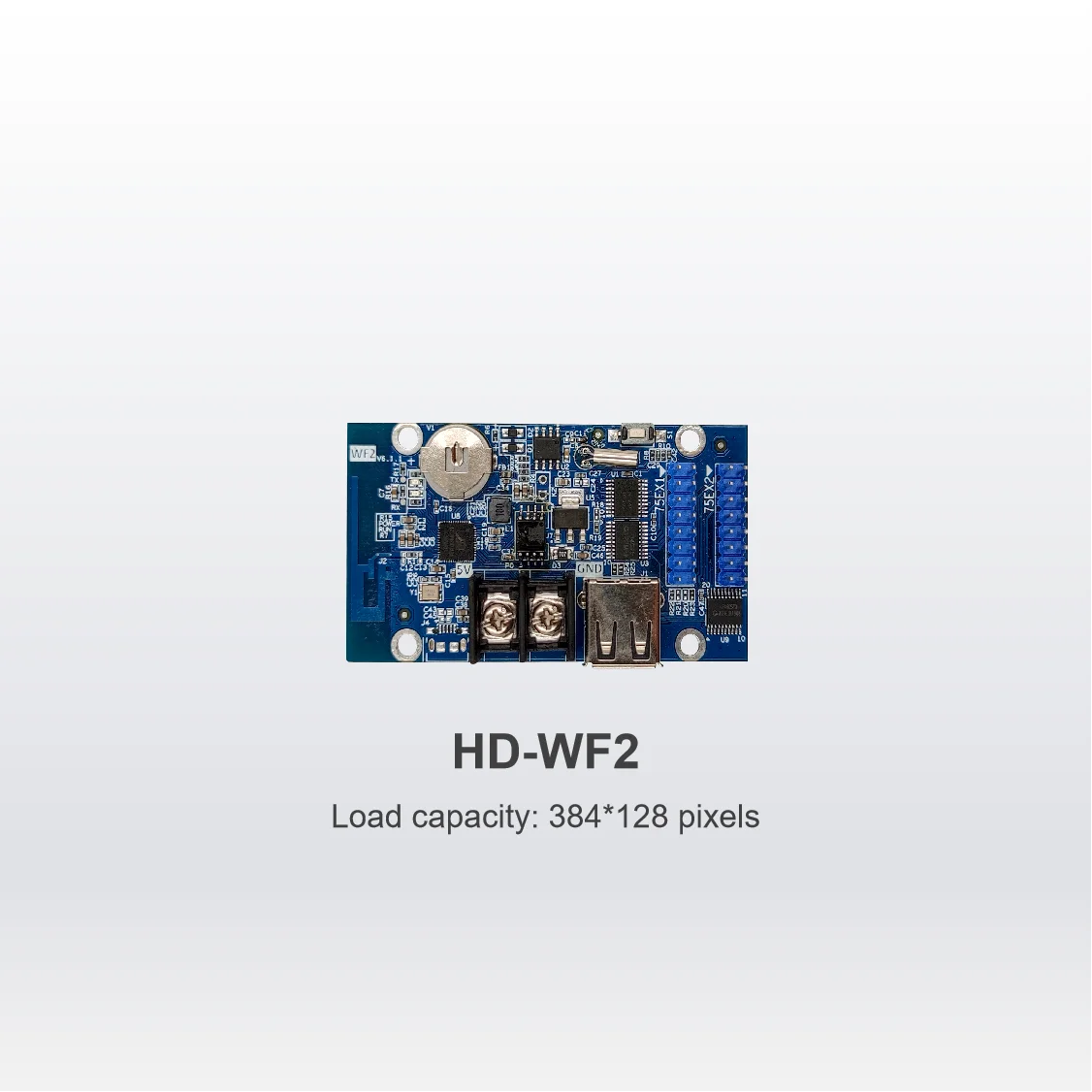 HD-WF2 Tarjeta de control WIFI serie HUB75E de un solo doble color, pequeña y inalámbrica, 768x64 píxeles