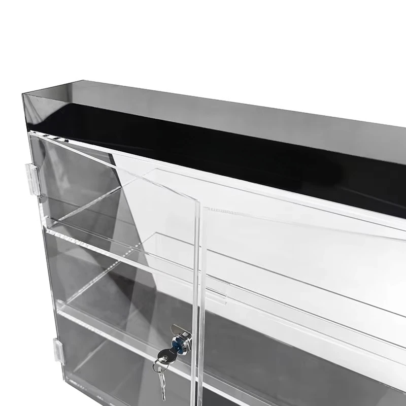 Transparent acrylic display cabinet with lock rectangular lock